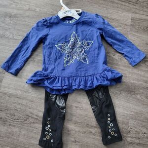 Guess kids 2 piece set , long sleeve and leggins 2T size